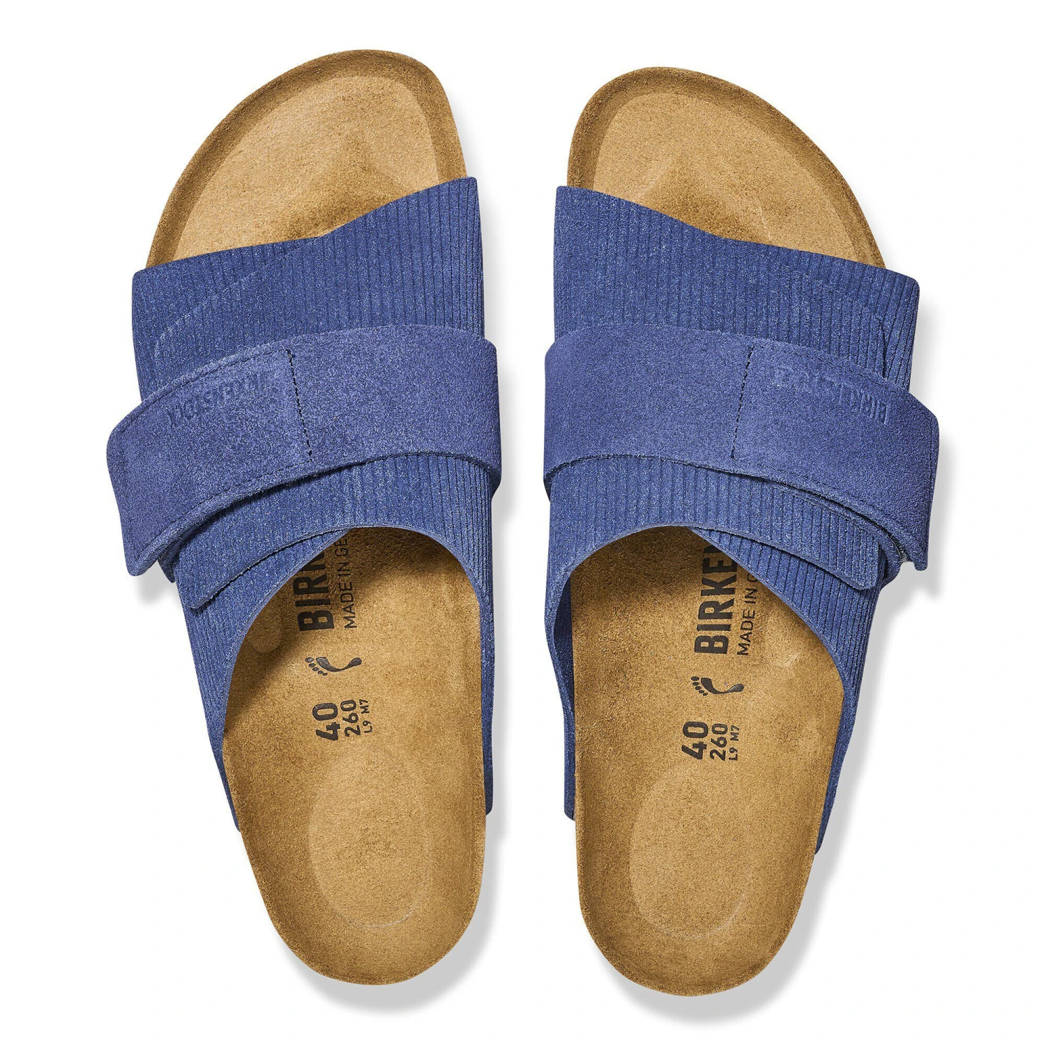 Birkenstock Kyoto Suede Embossed Corduroy Indigo 2 Birkenstock Kyoto Suede Embossed Corduroy Indigo - Image 2