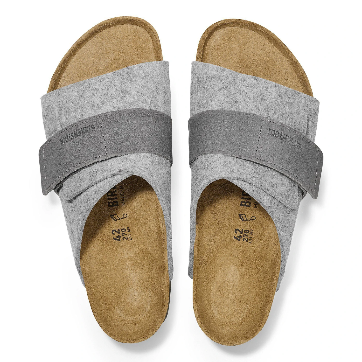 Birkenstock Kyoto Natural Leather-Felt Light Gray 2 Birkenstock Kyoto Natural Leather-Felt Light Gray - Image 2