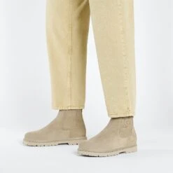 Birkenstock Highwood Slip On Men Suede Leather Taupe -Birkenstock Shop 1025747 f look m