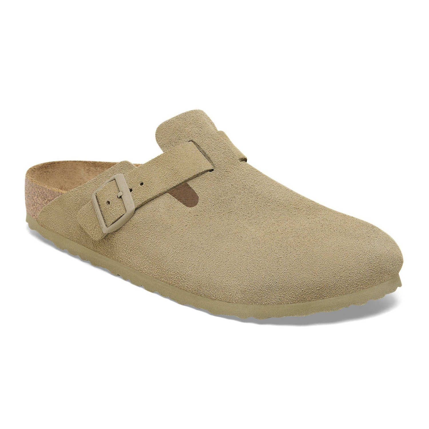Birkenstock Boston Suede Leather Faded Khaki 1 Birkenstock Boston Suede Leather Faded Khaki