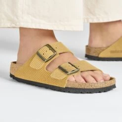 Birkenstock Arizona Suede Embossed Corduroy Cork Brown 14 Birkenstock Arizona Suede Embossed Corduroy Cork Brown -Birkenstock Shop 1026094 f closeup f