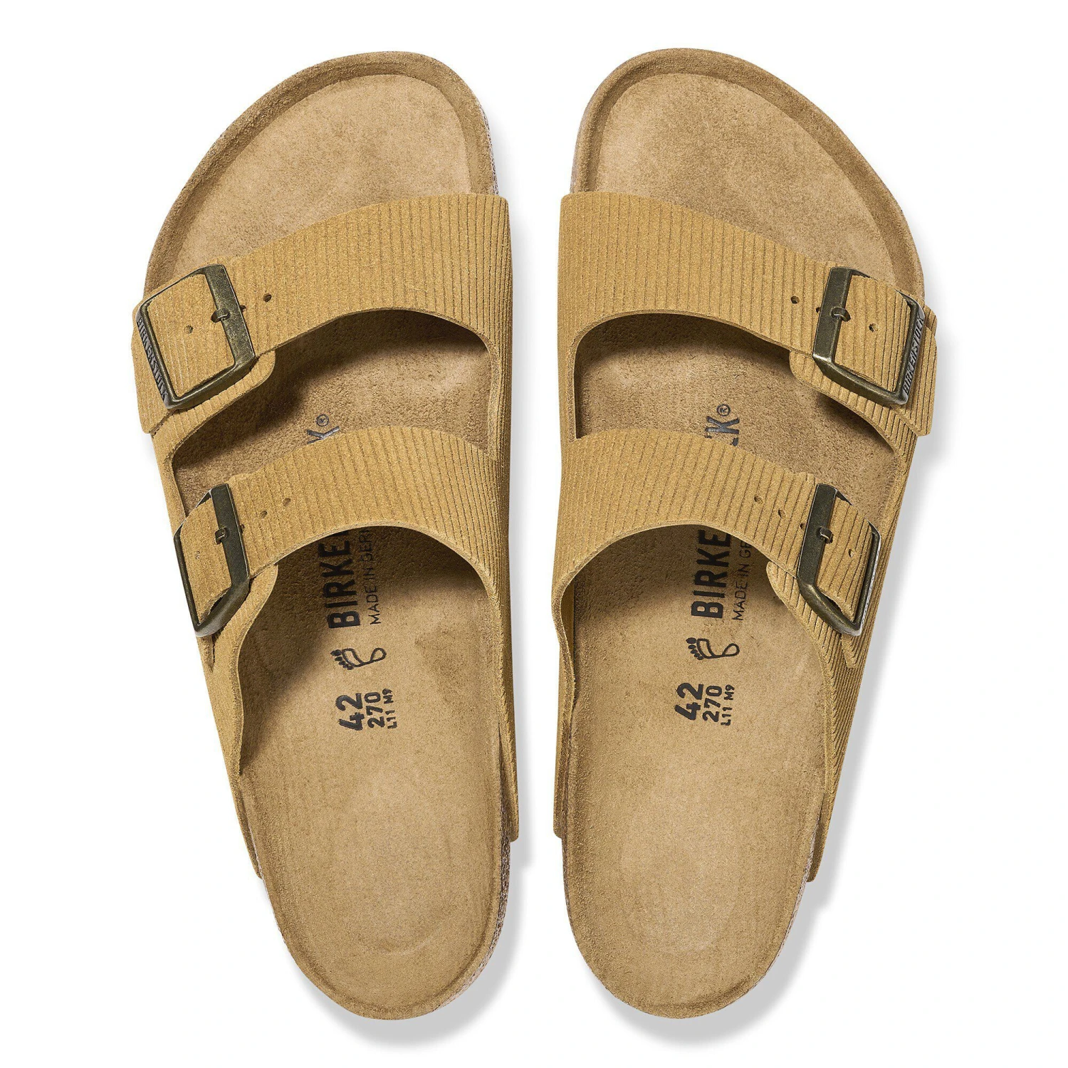 Birkenstock Arizona Suede Embossed Corduroy Cork Brown 2 Birkenstock Arizona Suede Embossed Corduroy Cork Brown - Image 2