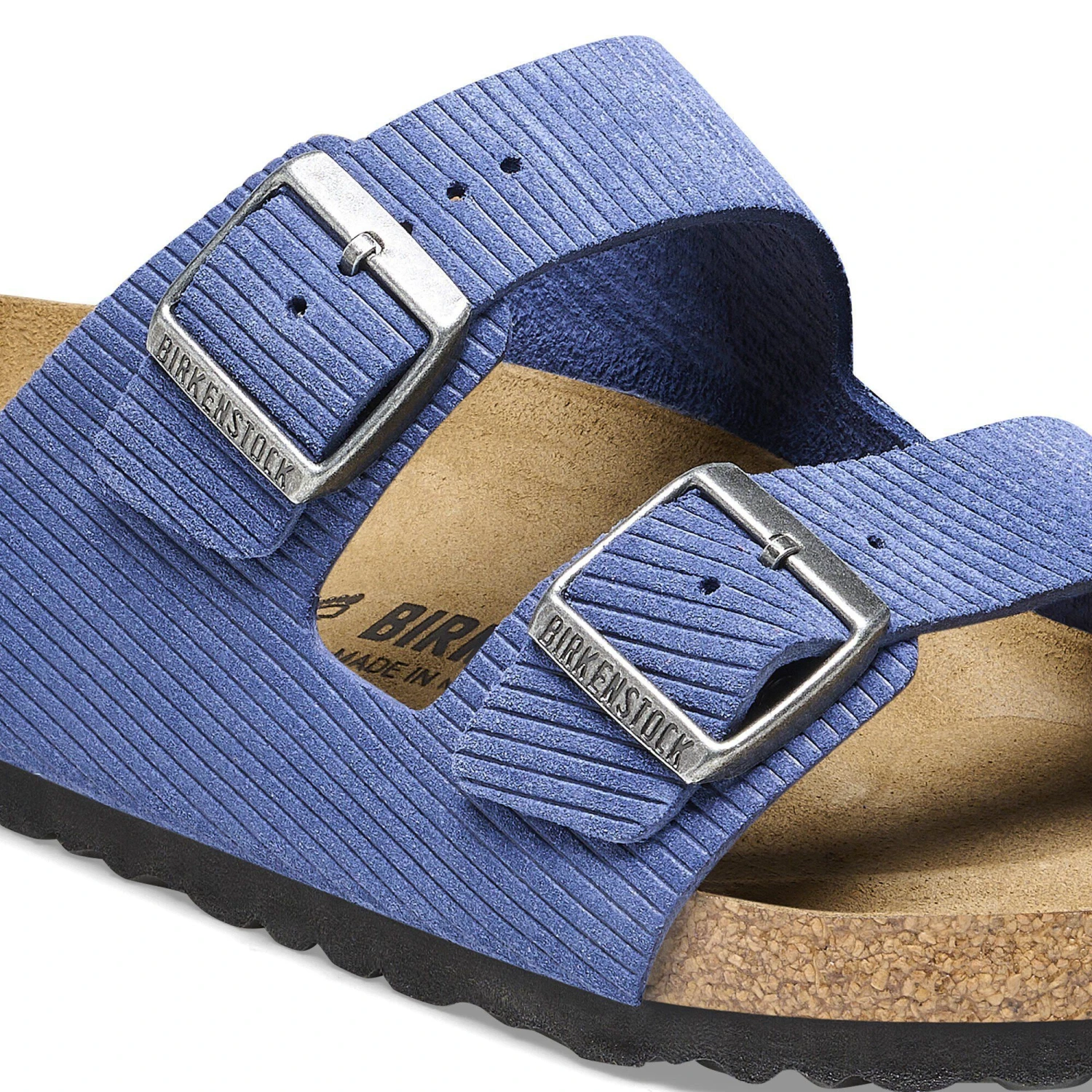Birkenstock Arizona Suede Embossed Corduroy Indigo 4 Birkenstock Arizona Suede Embossed Corduroy Indigo - Image 4