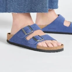 Birkenstock Arizona Suede Embossed Corduroy Indigo 14 Birkenstock Arizona Suede Embossed Corduroy Indigo -Birkenstock Shop 1026134 f closeup f