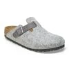 Birkenstock Boston Natural Leather-Felt Light Gray