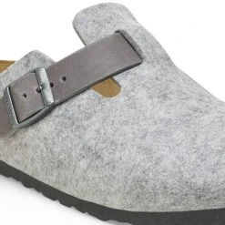 Birkenstock Boston Natural Leather-Felt Light Gray -Birkenstock Shop 1026149 detail 1