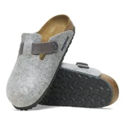 Birkenstock Boston Natural Leather-Felt Light Gray -Birkenstock Shop 1026149 sole