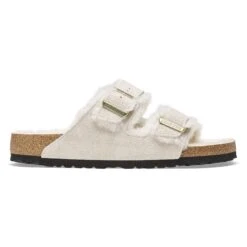 Birkenstock Arizona Shearling Suede Leather Antique White -Birkenstock Shop 1026154 side