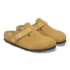 Birkenstock Boston Suede Embossed Corduroy Cork Brown -Birkenstock Shop 1026155 pair
