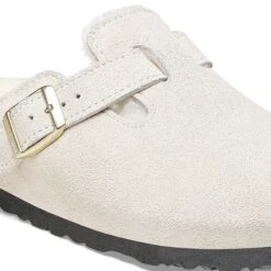 Birkenstock Boston Shearling Suede Leather Antique White -Birkenstock Shop 1026180 detail 1