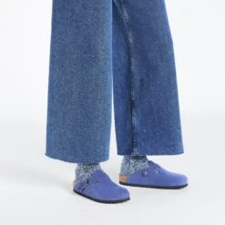 Birkenstock Boston Suede Embossed Corduroy Indigo -Birkenstock Shop 1026203 f look f