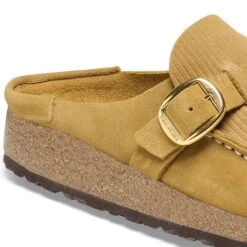 Birkenstock Buckley Suede Embossed Corduroy Cork Brown -Birkenstock Shop 1026235 detail 1