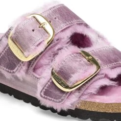 Birkenstock Arizona Big Buckle Shearling Oiled Leather Lavender -Birkenstock Shop 1026239 detail 1