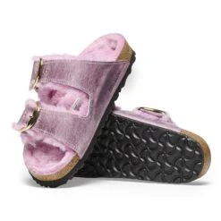 Birkenstock Arizona Big Buckle Shearling Oiled Leather Lavender -Birkenstock Shop 1026239 sole