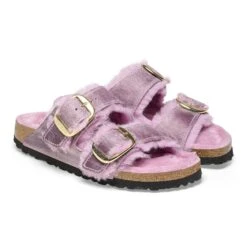 Birkenstock Arizona Big Buckle Shearling Oiled Leather Lavender -Birkenstock Shop 1026252 pair
