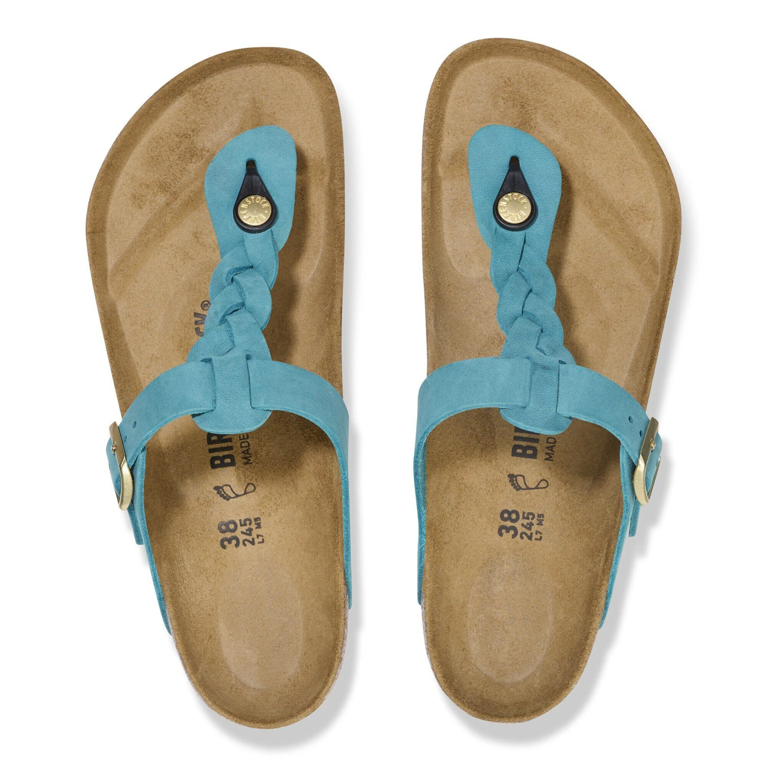 Birkenstock Gizeh Braided Oiled Leather Biscay Bay 2 Birkenstock Gizeh Braided Oiled Leather Biscay Bay - Image 2