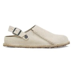 Birkenstock Lutry Premium Suede Suede Leather Eggshell -Birkenstock Shop 1026344 side
