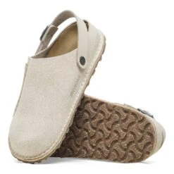 Birkenstock Lutry Premium Suede Suede Leather Eggshell -Birkenstock Shop 1026344 sole