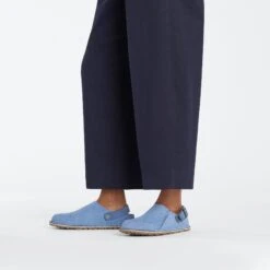 Birkenstock Lutry Premium Suede Suede Leather Elemental Blue -Birkenstock Shop 1026361 f look f