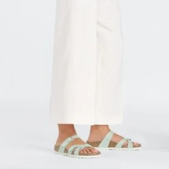 Birkenstock Franca Birko-Flor Embossed Shiny Surf Green -Birkenstock Shop 1026460 f look f