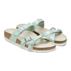 Birkenstock Franca Birko-Flor Embossed Shiny Surf Green -Birkenstock Shop 1026460 pair