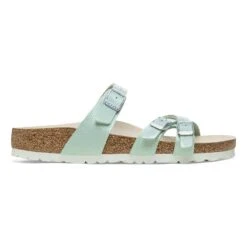 Birkenstock Franca Birko-Flor Embossed Shiny Surf Green -Birkenstock Shop 1026460 side
