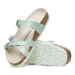 Birkenstock Franca Birko-Flor Embossed Shiny Surf Green -Birkenstock Shop 1026460 sole