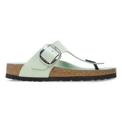 Birkenstock Gizeh Big Buckle Natural Leather Patent High Shine Surf Green -Birkenstock Shop 1026477 side