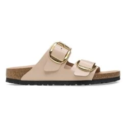 Birkenstock Arizona Big Buckle Natural Leather Patent High Shine New Beige -Birkenstock Shop 1026478 side