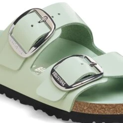 Birkenstock Arizona Big Buckle Natural Leather Patent High Shine Surf Green -Birkenstock Shop 1026489 detail 1