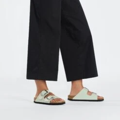 Birkenstock Arizona Big Buckle Natural Leather Patent High Shine Surf Green -Birkenstock Shop 1026489 f look f