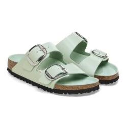 Birkenstock Arizona Big Buckle Natural Leather Patent High Shine Surf Green -Birkenstock Shop 1026489 pair
