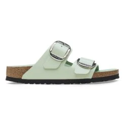 Birkenstock Arizona Big Buckle Natural Leather Patent High Shine Surf Green -Birkenstock Shop 1026489 side