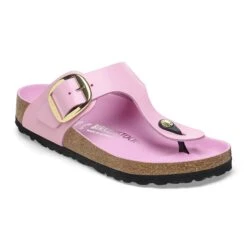 Birkenstock Gizeh Big Buckle Natural Leather Patent High Shine Fondant Pink