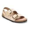 Birkenstock Milano Big Buckle Natural Leather Patent High Shine New Beige -Birkenstock Shop 1026511