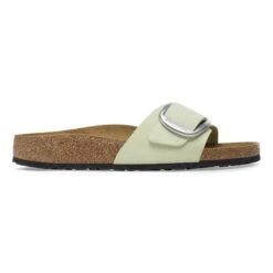 Birkenstock Madrid Big Buckle Nubuck Leather Faded Lime -Birkenstock Shop 1026517 side