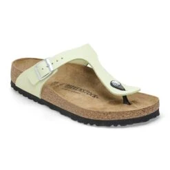 Birkenstock Gizeh Nubuck Leather Faded Lime