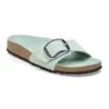 Birkenstock Madrid Big Buckle Natural Leather Patent High-Shine Surf Green