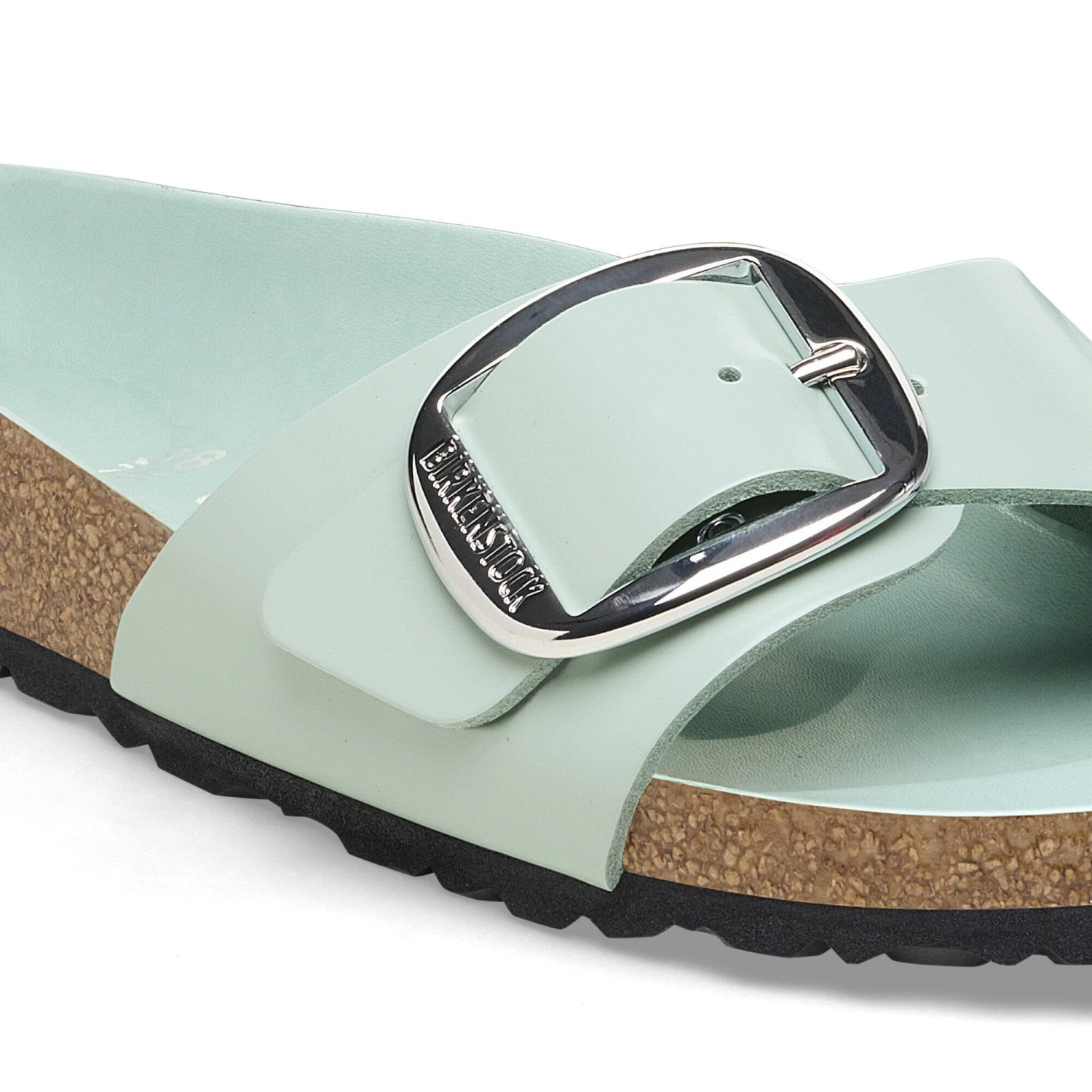Birkenstock Madrid Big Buckle Natural Leather Patent High-Shine Surf Green 6 Birkenstock Madrid Big Buckle Natural Leather Patent High-Shine Surf Green - Image 6