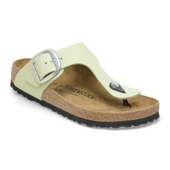 Birkenstock Gizeh Big Buckle Nubuck Leather Faded Lime