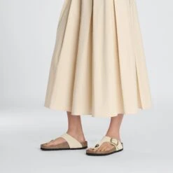 Birkenstock Gizeh Big Buckle Nubuck Leather Ecru -Birkenstock Shop 1026580 f look f