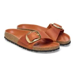 Birkenstock Madrid Big Buckle Oiled Leather Burnt Orange -Birkenstock Shop 1026612 pair