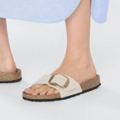 Birkenstock Madrid Big Buckle Textile Canvas Eggshell 15 Birkenstock Madrid Big Buckle Textile Canvas Eggshell -Birkenstock Shop 1026628 f closeup f