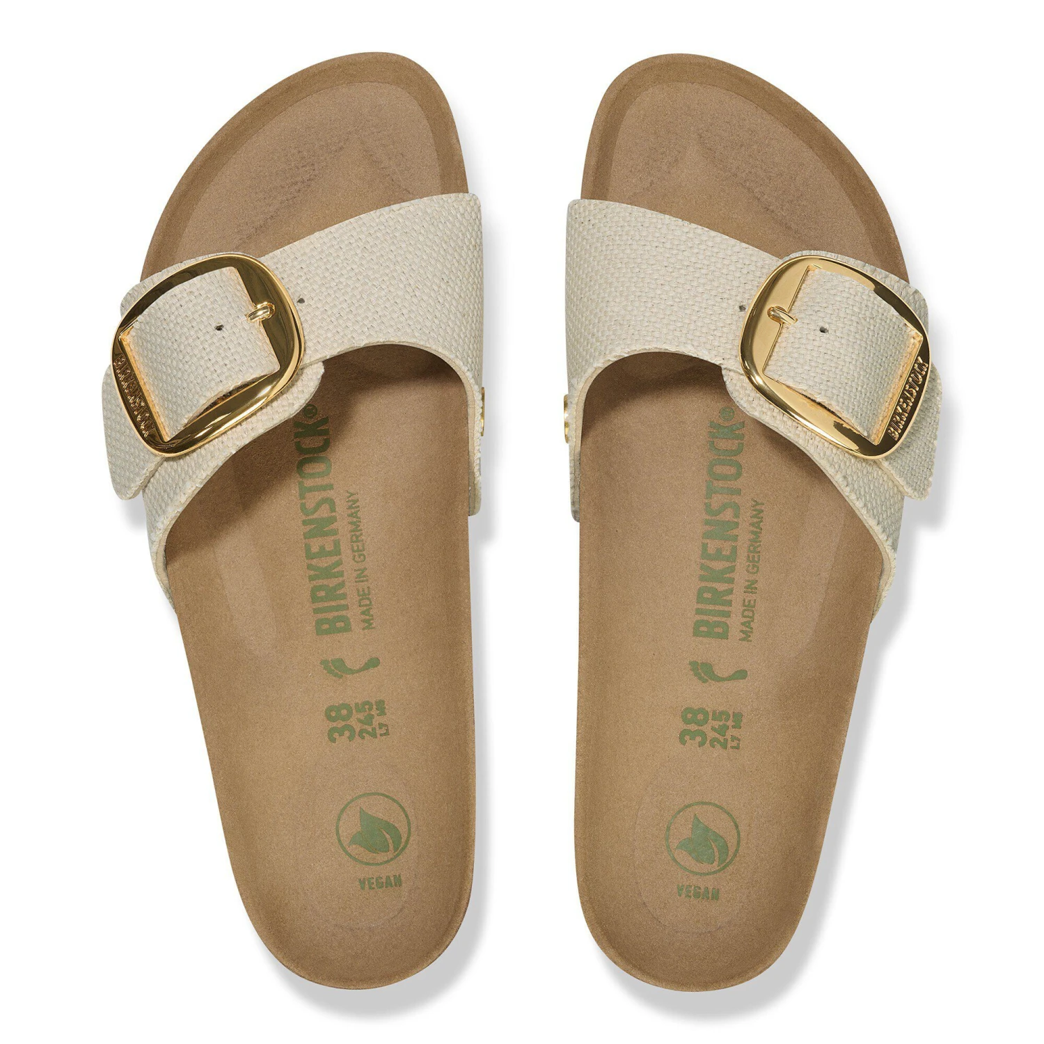 Birkenstock Madrid Big Buckle Textile Canvas Eggshell 2 Birkenstock Madrid Big Buckle Textile Canvas Eggshell - Image 2