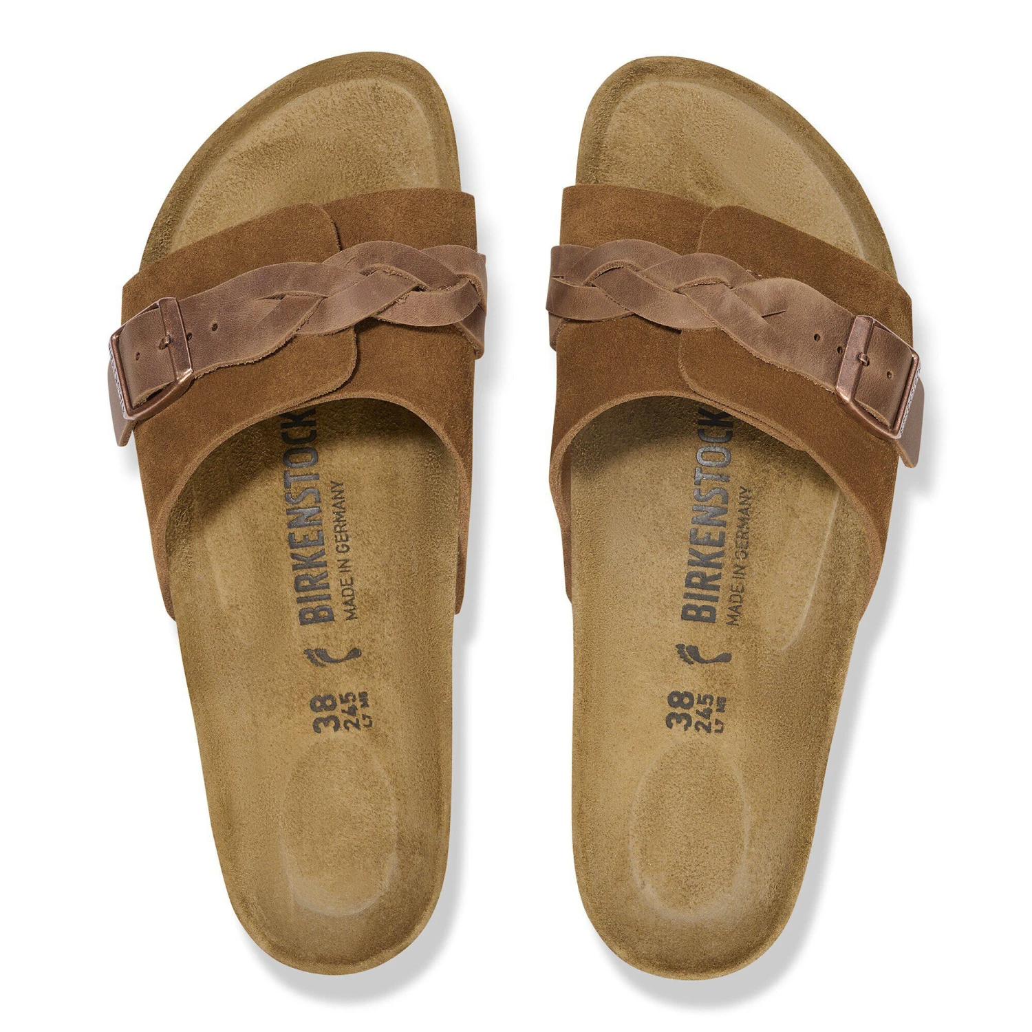 Birkenstock Oita Braided Suede Leather Mink 2 Birkenstock Oita Braided Suede Leather Mink - Image 2