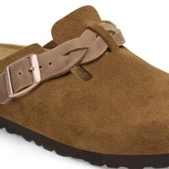 Birkenstock Boston Braided Suede Leather Mink -Birkenstock Shop 1026665 detail 1