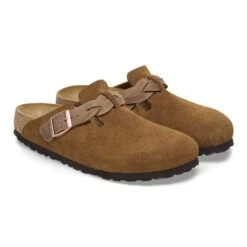 Birkenstock Boston Braided Suede Leather Mink -Birkenstock Shop 1026665 pair