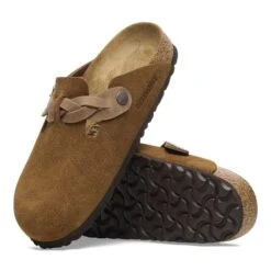 Birkenstock Boston Braided Suede Leather Mink -Birkenstock Shop 1026665 sole