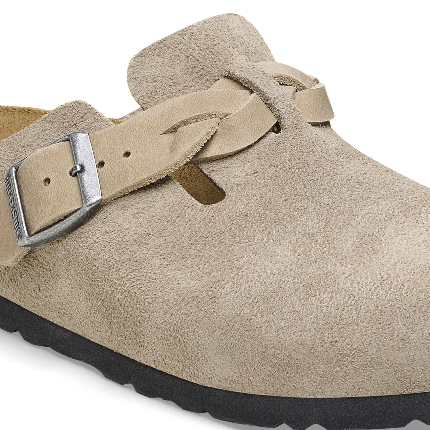 Birkenstock Boston Braided Suede Leather Taupe 7 Birkenstock Boston Braided Suede Leather Taupe - Image 7