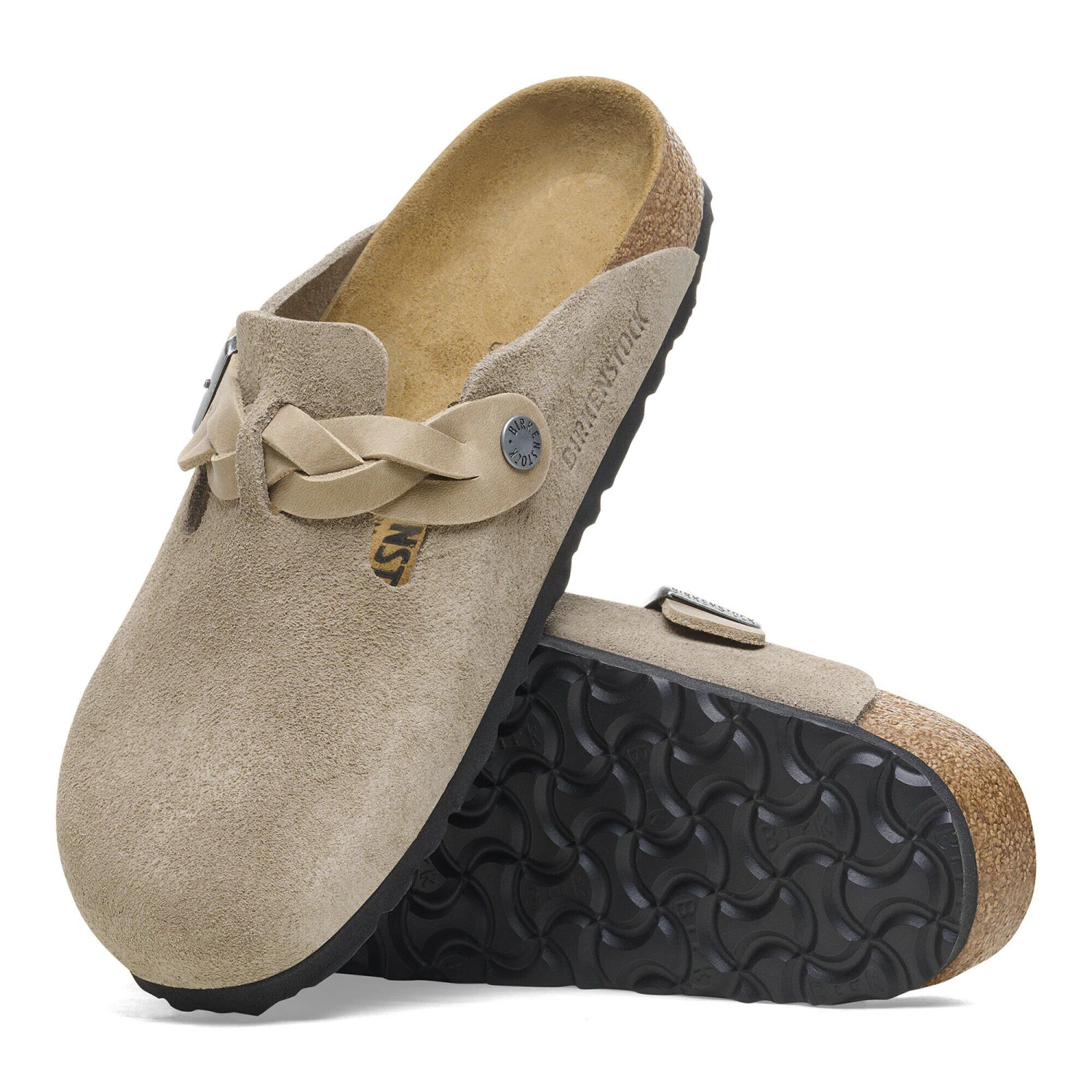 Birkenstock Boston Braided Suede Leather Taupe 6 Birkenstock Boston Braided Suede Leather Taupe - Image 6